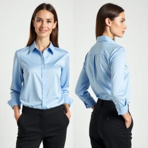 Women Light Sky Blue Formal Shirt