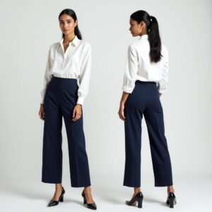 Women Dark Navy Blue Formal Pants