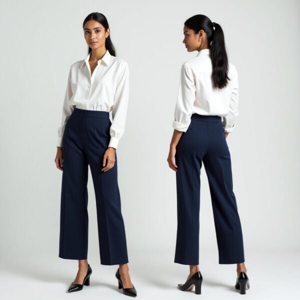 Women Dark Navy Blue Formal Pants