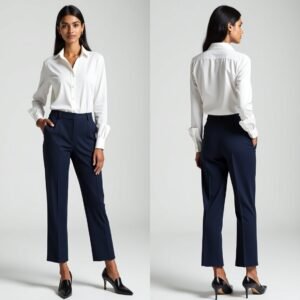 Women Dark Navy Blue Formal Pants